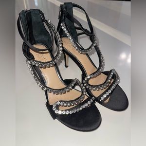 Jewel Bagley Mischka rhinestone dress heels.  Size 7